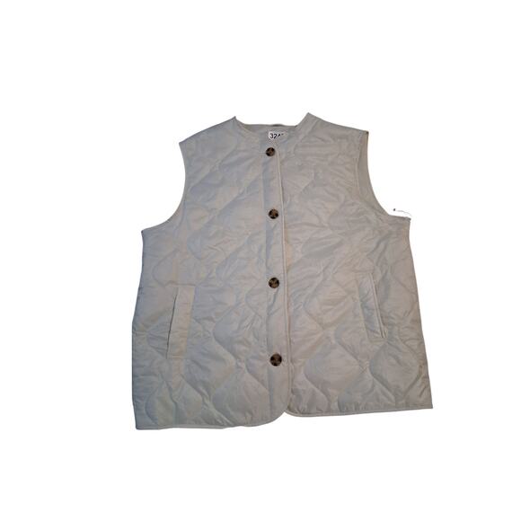 ASOS DESIGN Women's size 10 Oversized Quilted Collarless Gilet Casual Prep Vest - Picture 2 of 9